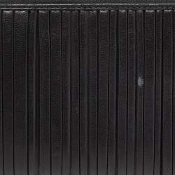 Pre Owned Bvlgari Black Pleated Leather Zip Around Wallet