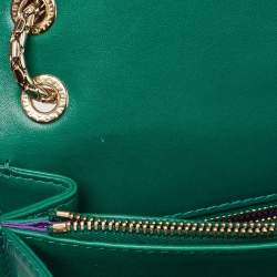 Bvlgari Green Leather Medium Serpenti Forever Shoulder Bag