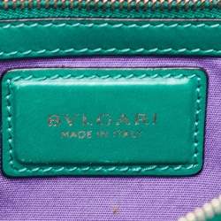 Pre Owned Bvlgari Green Leather Medium Serpenti Forever Flap Shoulder Bag