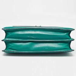 Pre Owned Bvlgari Green Leather Medium Serpenti Forever Flap Shoulder Bag