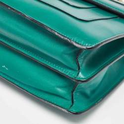 Pre Owned Bvlgari Green Leather Medium Serpenti Forever Flap Shoulder Bag