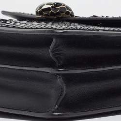 Bvlgari Black Python and Leather Medium Serpenti Diamond Blast Shoulder Bag