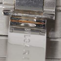 Pre Owned Bvlgari White Stainless Steel Diagono LCV35S Men's Wristwatch 35 mm