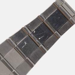 Pre Owned Bvlgari White Stainless Steel Diagono LCV35S Men's Wristwatch 35 mm