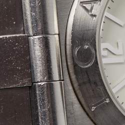 Pre Owned Bvlgari White Stainless Steel Diagono LCV35S Men's Wristwatch 35 mm
