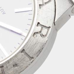 Pre Owned Bvlgari White Stainless Steel Diagono LCV35S Men's Wristwatch 35 mm