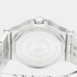 Pre Owned Bvlgari White Stainless Steel Diagono LCV35S Men's Wristwatch 35 mm