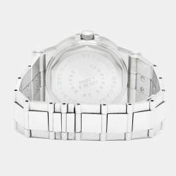 Pre Owned Bvlgari White Stainless Steel Diagono LCV35S Men's Wristwatch 35 mm