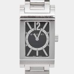 Bvlgari Black Stainless Steel Rettangolo RT39S Women's Wristwatch 21 mm 