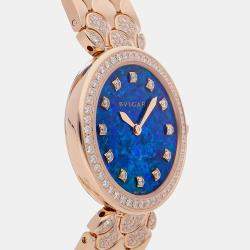 Bvlgari Blue 18k Rose Gold Divas' Dream 103646 Quartz Women's Wristwatch 33 mm