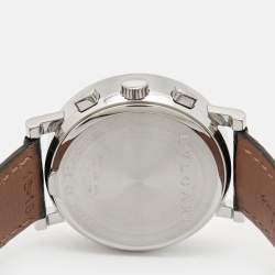 Bvlgari Silver Stainless Steel Alligator Leather Bvlgari Bvlgari BB38SLCH Men's Wristwatch 38 mm