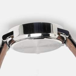 Bvlgari Silver Stainless Steel Alligator Leather Bvlgari Bvlgari BB38SLCH Men's Wristwatch 38 mm