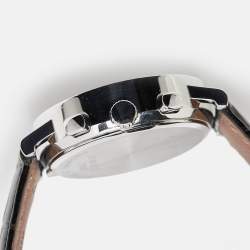 Bvlgari Silver Stainless Steel Alligator Leather Bvlgari Bvlgari BB38SLCH Men's Wristwatch 38 mm