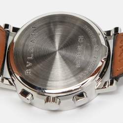 Bvlgari Silver Stainless Steel Alligator Leather Bvlgari Bvlgari BB38SLCH Men's Wristwatch 38 mm