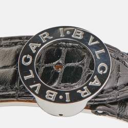 Bvlgari Silver Stainless Steel Alligator Leather Bvlgari Bvlgari BB38SLCH Men's Wristwatch 38 mm