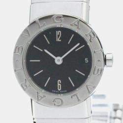 Bvlgari Black Stainless Steel Tubogas Quartz Women's Wristwatch 23 mm