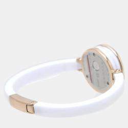 Bvlgari White 18k Rose Gold Ceramic B.Zero1 BZ23WSGCC Quartz Women's Wristwatch 23 mm