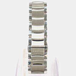 Bvlgari White Stainless Steel Assioma AA26S Quartz Women's Wristwatch 27 mm