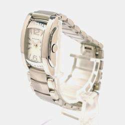 Bvlgari White Stainless Steel Assioma AA26S Quartz Women's Wristwatch 27 mm