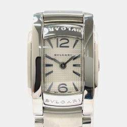 Bvlgari White Stainless Steel Assioma AA26S Quartz Women's Wristwatch 27 mm