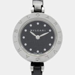 Bvlgari Black Stainless Steel Ceramic B.Zero1 BZ23SC Quartz Women's Wristwatch 23 mm