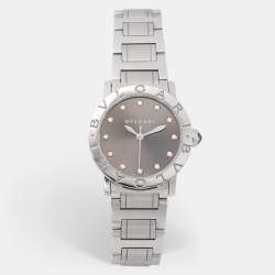 Bvlgari Silver Diamond Stainless Steel Bvlgari Bvlgari BBL33S Women's Wristwatch 33 mm