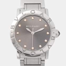 Bvlgari Silver Diamond Stainless Steel Bvlgari Bvlgari BBL33S Women's Wristwatch 33 mm