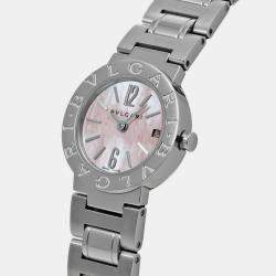 Bvlgari Pink Shell Stainless Steel Bvlgari Bvlgari BB23SS Quartz Women's Wristwatch 23 mm