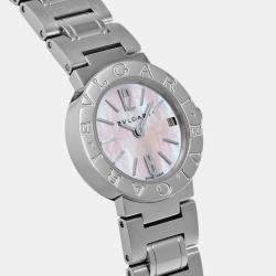 Bvlgari Pink Shell Stainless Steel Bvlgari Bvlgari BB23SS Quartz Women's Wristwatch 23 mm