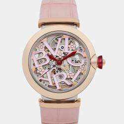 Bvlgari Pink 18k Rose Gold Lucea LUP33SG Quartz Women's Wristwatch 33 mm