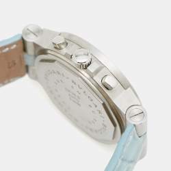 Bvlgari Blue Mother Of Pearl Diamond Stainless Steel Alligator Leather Diagono CH 35 S AUTO Women's Wristwatch 35 mm