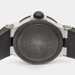 Bvlgari Silver Two-Tone Aluminum Rubber Diagono AL29TA Women's Wristwatch 29 mm