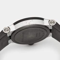 Bvlgari Silver Two-Tone Aluminum Rubber Diagono AL29TA Women's Wristwatch 29 mm