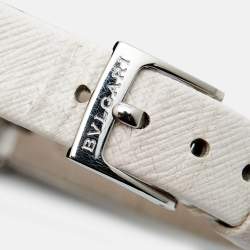 Pre Owned Bvlgari Blue Mother of Pearl Diamond Stainless Steel Leather B.Zero1 BZ23S Women's Wristwatch 23 mm