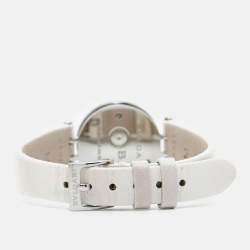 Pre Owned Bvlgari Blue Mother of Pearl Diamond Stainless Steel Leather B.Zero1 BZ23S Women's Wristwatch 23 mm