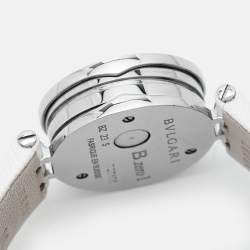 Pre Owned Bvlgari Blue Mother of Pearl Diamond Stainless Steel Leather B.Zero1 BZ23S Women's Wristwatch 23 mm