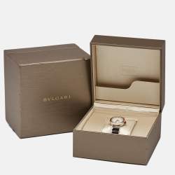Bvlgari Mother of Pearl Diamond 18K Rose Gold Stainless Steel Lvcea 102194 Women's Wristwatch 28 mm