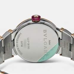Bvlgari Mother of Pearl Diamond 18K Rose Gold Stainless Steel Lvcea 102194 Women's Wristwatch 28 mm