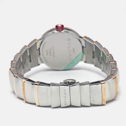 Bvlgari Mother of Pearl Diamond 18K Rose Gold Stainless Steel Lvcea 102194 Women's Wristwatch 28 mm