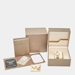 Bvlgari White Diamond 18k Yellow Gold Serpenti Seduttori 103147 Women's Wristwatch 33 mm