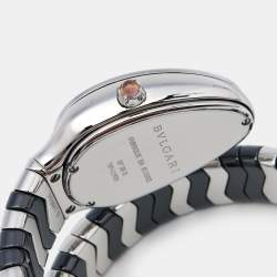 Bvlgari Black Diamond Ceramic Stainless Steel Serpenti Spiga 102129 Women's Wristwatch 33 mm 