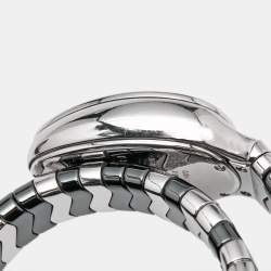 Bvlgari Black Diamond Ceramic Stainless Steel Serpenti Spiga 102129 Women's Wristwatch 33 mm 