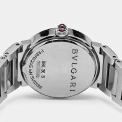 Pre Owned Bvlgari Purple Diamond Stainless Steel Bvlgari Bvlgari 102606 Women's Wristwatch 26 mm