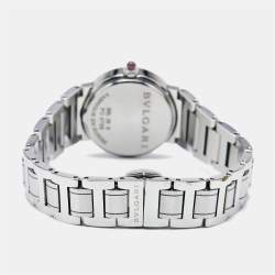 Pre Owned Bvlgari Purple Diamond Stainless Steel Bvlgari Bvlgari 102606 Women's Wristwatch 26 mm