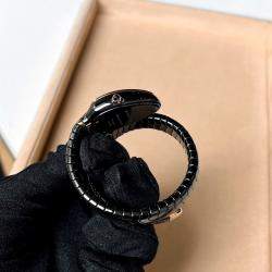 Bvlgari Black Diamond Ceramic Serpenti 102532 Quartz Women's Wristwatch 35 mm