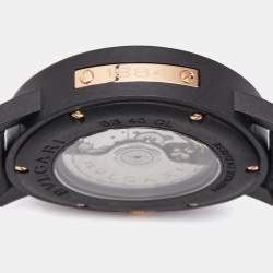 Bvlgari Navy Blue Carbongold Leather Via Dei Condotti 10 Roma BB40CL Women's Wristwatch 40 mm