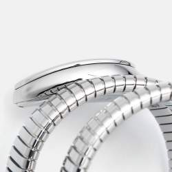Bvlgari Silver Opaline Stainless Steel Serpenti Tubogas 101911 Women's Wristwatch 35 mm