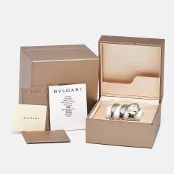 Bvlgari Silver Opaline Stainless Steel Serpenti Tubogas 101911 Women's Wristwatch 35 mm