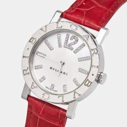 Bvlgari Mother Of Pearl Diamond Stainless Steel Bvlgari Bvlgari BB 33 SL AUTO Automatic Women's Wristwatch 33 mm