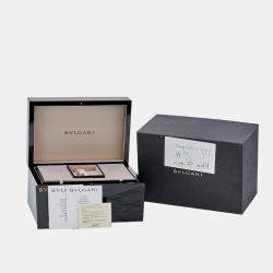 Pre Owned ساعة يد نسائية بلغاري سيربنتي 102239 ذهب عيار 18 ثنائي اللون وباقوت وألماس فضية 40 مم